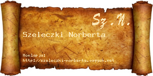 Szeleczki Norberta névjegykártya